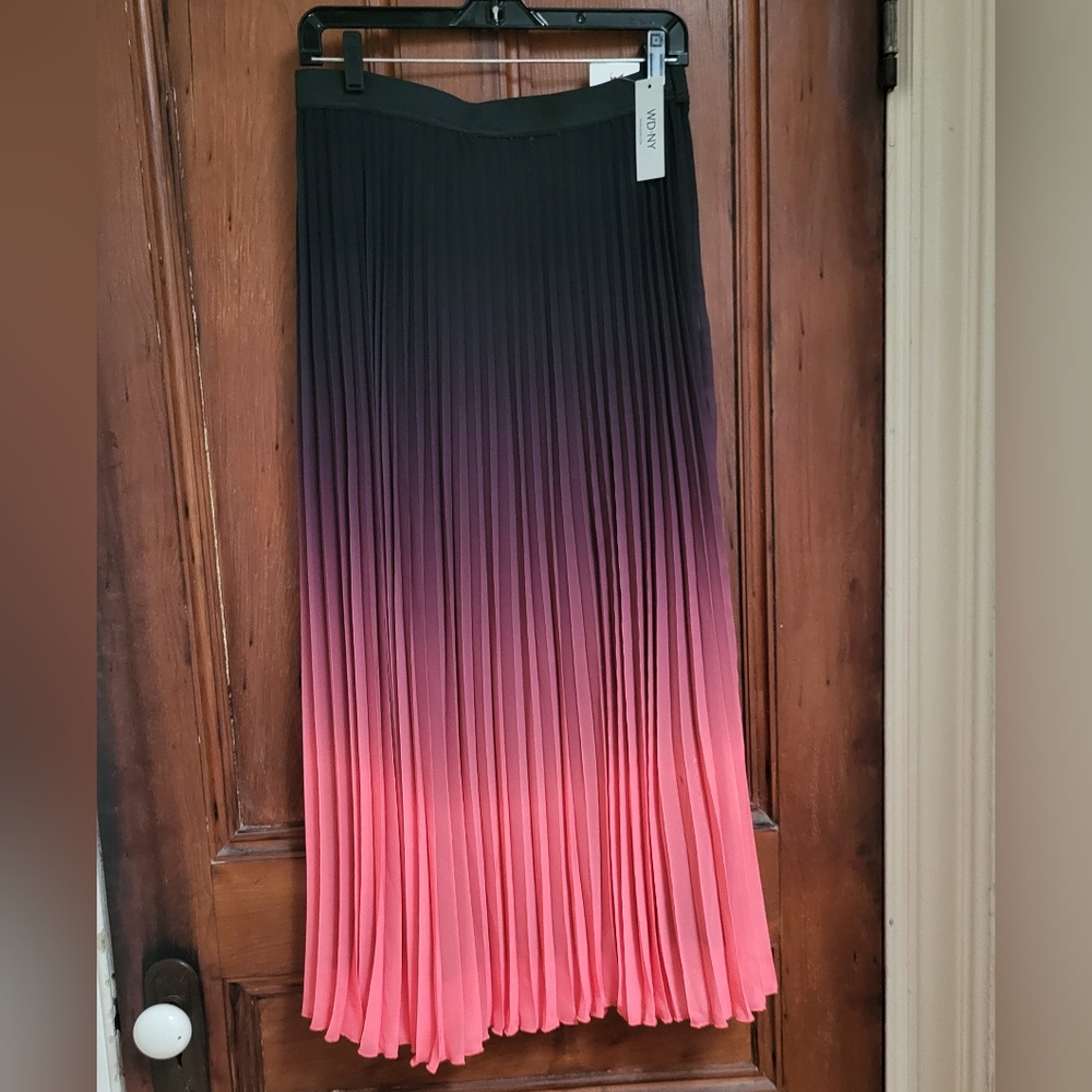 WD.NY Black and Pink Ombre Maxi Skirt